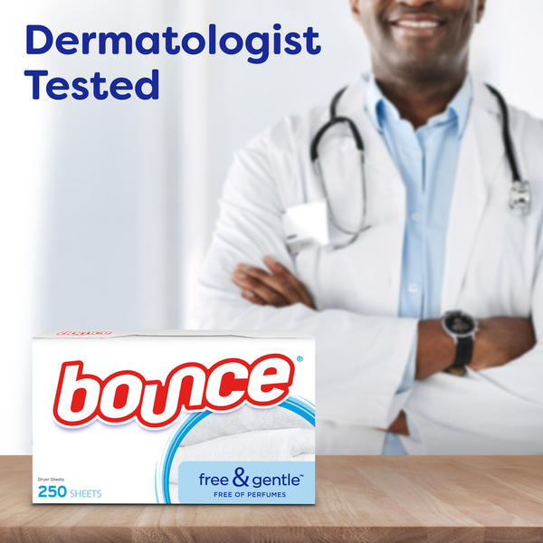 Feuilles de séchage Bounce Free & Gentle sans parfum pour peaux sensibles