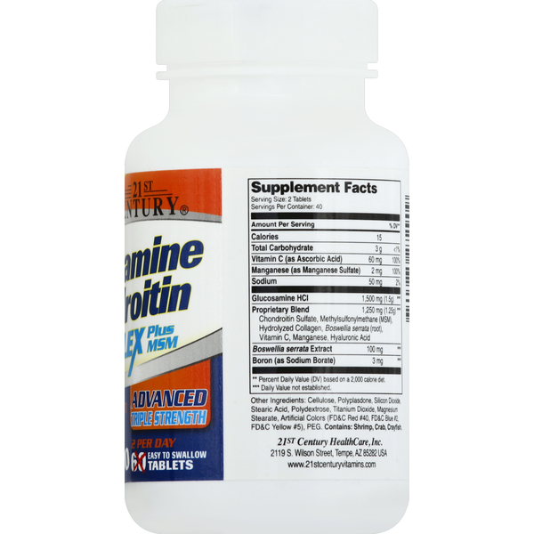 Comprimés de complexe glucosamine chondroïtine du 21e siècle - Taille bonus