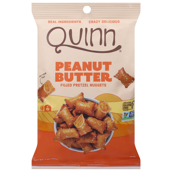 Quinn Snacks Nuggets de Bretzel avec Garniture de Beurre de Cacahuète Crémeux