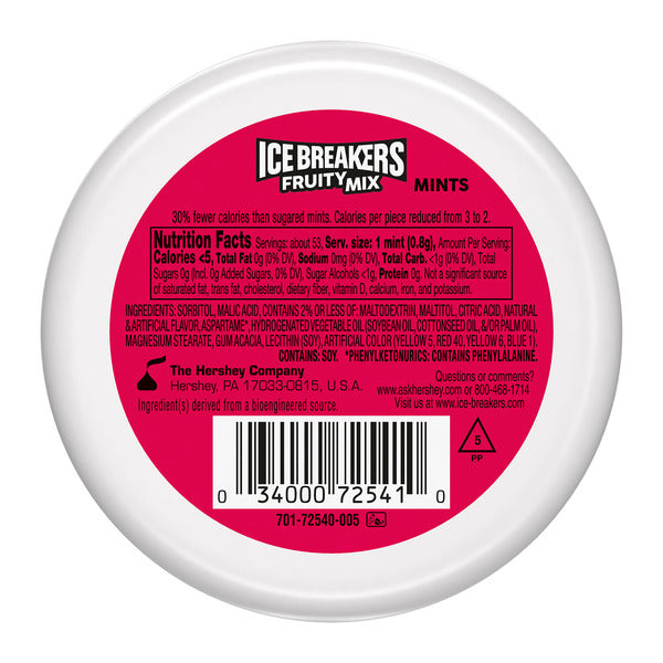 Mentas sin azúcar ICE BREAKERS Mezcla Frutal, 1.5 oz