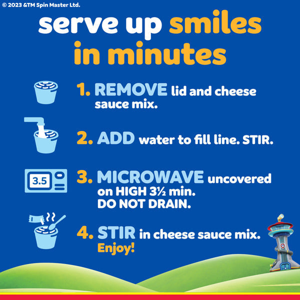 Kraft Mac & Cheese Cena Fácil para Microondas con Formas de Paw Patrol