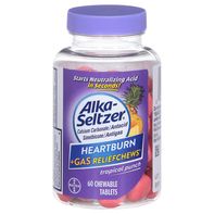 Alka-Seltzer Chews pour le soulagement des brûlures d'estomac et des gaz, saveur punch tropical