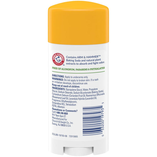 Desodorante Arm & Hammer Essentials - Romero y Lavanda Fresca