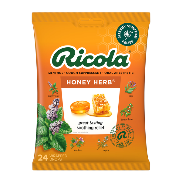 Bonbons contre la toux Ricola au miel et aux herbes