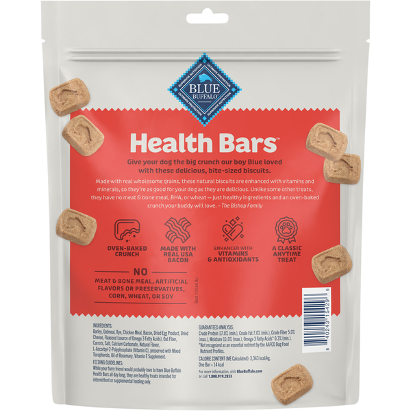 Biscuits Mini pour Chiens Blue Buffalo Cuits au Bacon, Œuf et Fromage