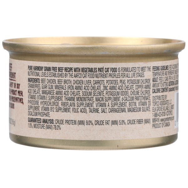 Pure Harmony Receta de Carne de Res Sin Granos con Verduras para Gatos