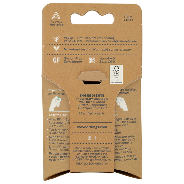 Fil dentaire intelligent Dr Tung - Saveur menthe