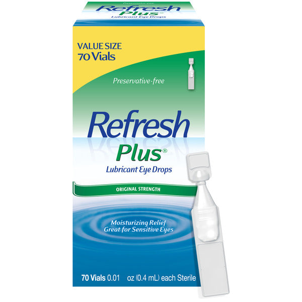 Gotas para los ojos lubricantes Refresh Plus sin conservantes