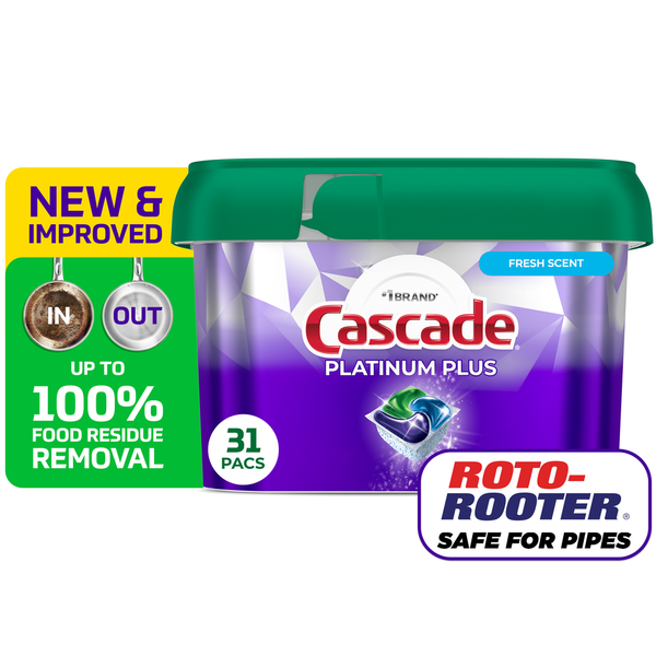 Capsules de lave-vaisselle Cascade Platinum Plus, Fraîcheur