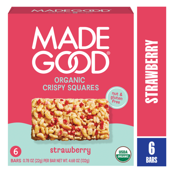 Carrés croustillants à la fraise MadeGood