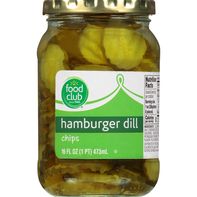 Food Club Hamburger Dill Pickles, Chips