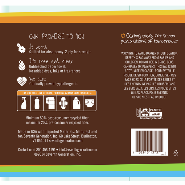 Seventh Generation Unbleached Chlorine Free Paper Towels