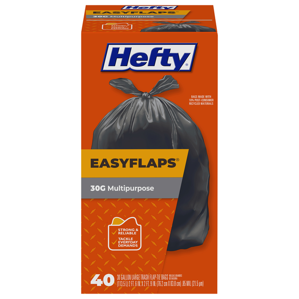 Bolsas de Basura Hefty de Gran Tamaño con Cierre de Solapa - Solución Multipropósito