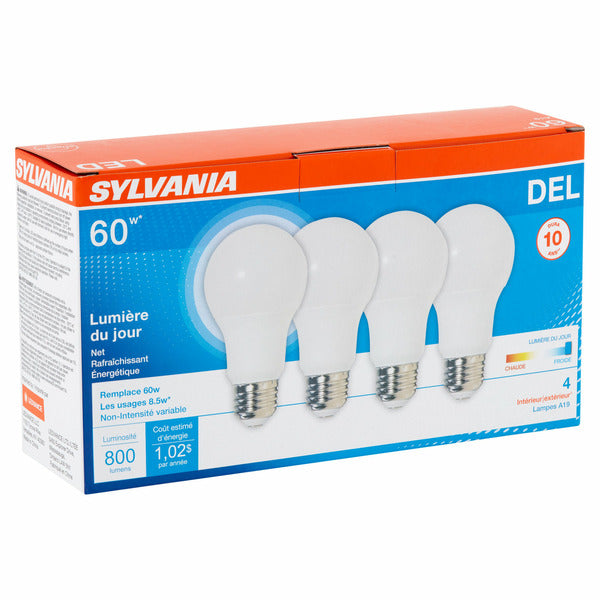 Ampoules LED A19 SYLVANIA 60W Lumière du Jour