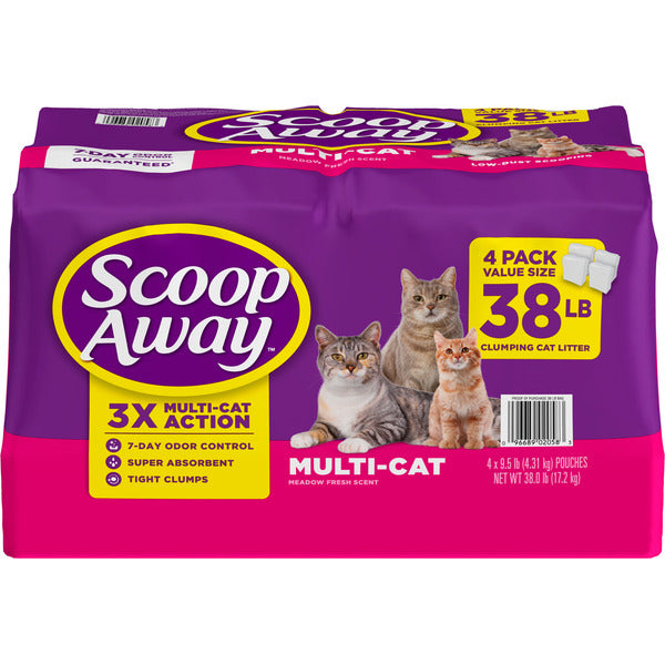 Scoop Away Multi Cat Litter - Meadow Fresh Scent, Clumping Formula