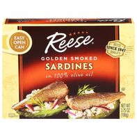 Sardines Reese's dans de l'huile d'olive à 100 %, fumées dorées