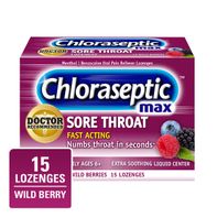 Pastillas para la garganta Chloraseptic de máxima potencia