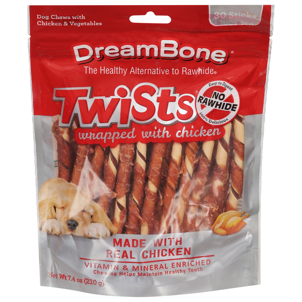 DreamBone Dog Chews with Chicken & Vegetable Twists