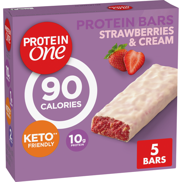 Barras de Proteína One 90 Calorías Sabor Fresa y Crema