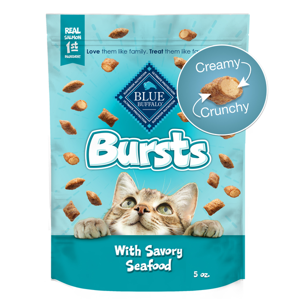 Blue Buffalo Bursts Crunchy Cat Treats - Seafood Flavor
