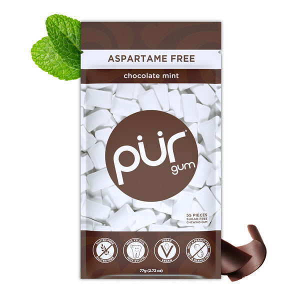 Gomme Naturelle Aromatisée au Xylitol PÜR Chocolat Menthe