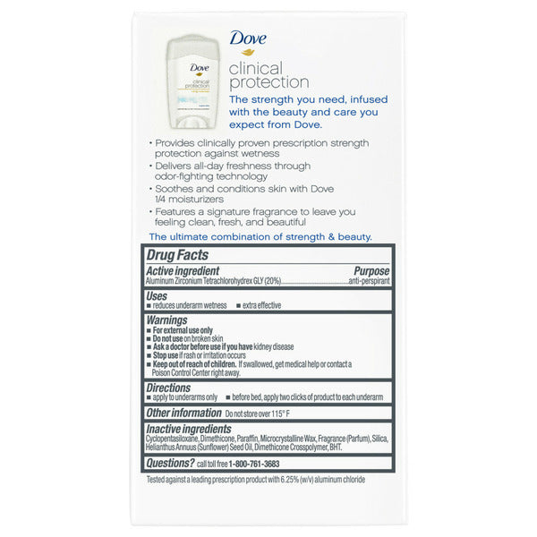 Desodorante Antitranspirante Dove Clinical Protection - Aroma Original Clean