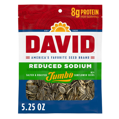 Graines de tournesol jumbo à faible teneur en sodium DAVID - Snack compatible avec le régime keto