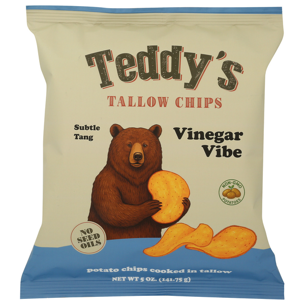 Chips de suif de Teddy - Chips de pomme de terre premium cuites dans du suif de boeuf