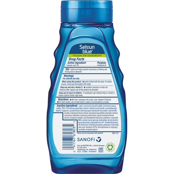 Champú Anticaspa Selsun Blue para el Cuero Cabelludo Seco y Picazón