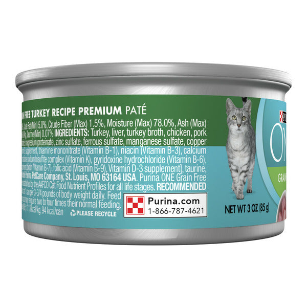 Purina ONE Natural High Protein Grain Free Wet Cat Food - Turkey Recipe
