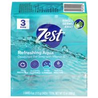 Zest Refreshing Aqua Deodorant Bar Soap