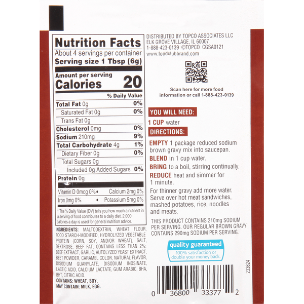 Food Club Brown Gravy Mix