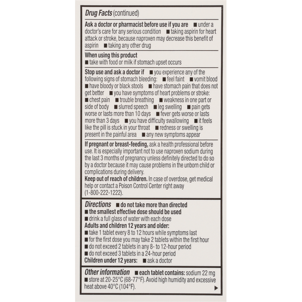 TopCare All Day Pain Relief Tablets, 220 mg