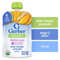 Gerber Stage 2 Organic Pear Mango Avocado Baby Food