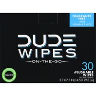 Dude Wipes Flushable Wipes - Fragrance Free