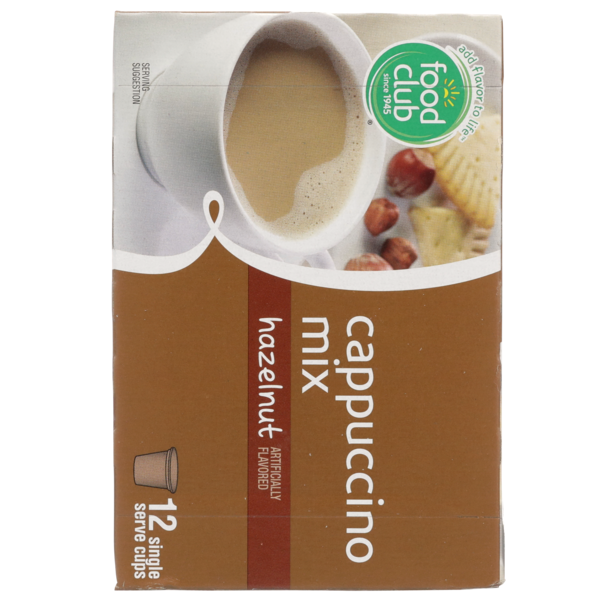 Mélange de cappuccino aux noisettes Food Club en capsules individuelles