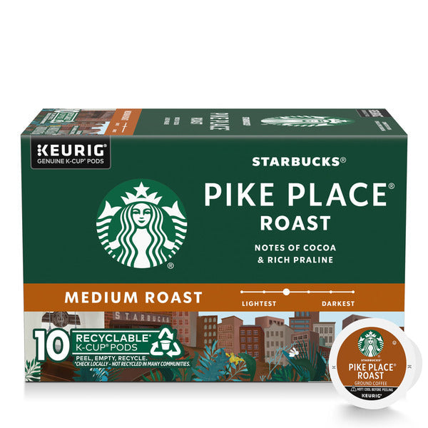 Café K-Cup de torréfaction moyenne Starbucks Pike Place