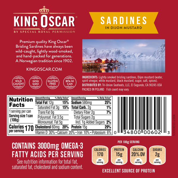 Sardines sauvages King Oscar dans de la moutarde de Dijon