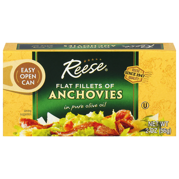 Filetes Planos de Anchoas de Reese en Aceite de Oliva Puro