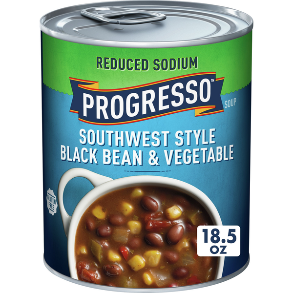 Soupe Progresso aux Haricots Noirs et Légumes Style Sud-Ouest à Sodium Réduit