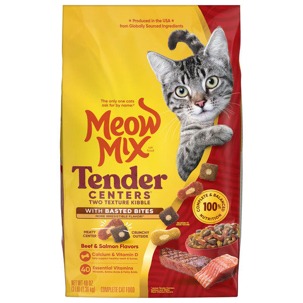 Meow Mix Tender Centers with Basted Bites, Beef & Salmon Flavors