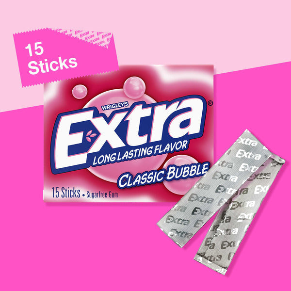 Gomme à mâcher classique sans sucre au goût extra long