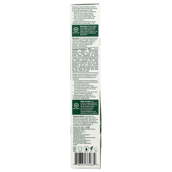 Desert Essence Whitening Toothpaste with Peppermint