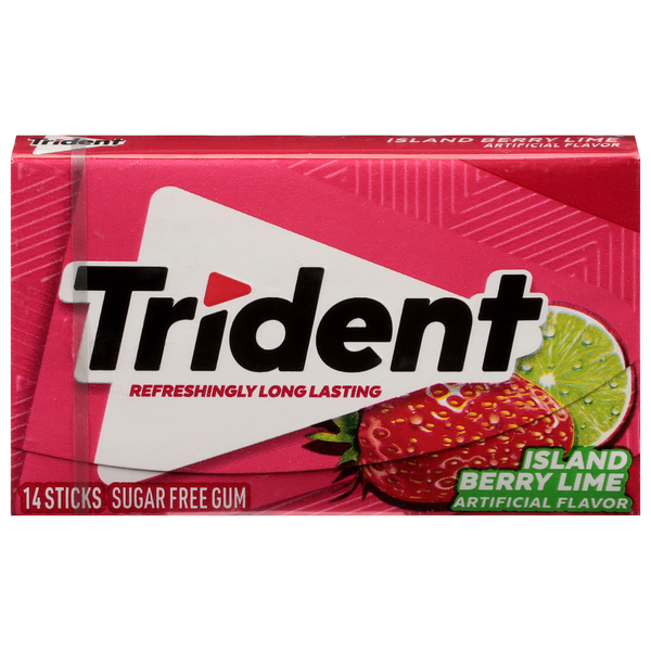 Gomme Trident sans sucre saveur île baies et citron vert