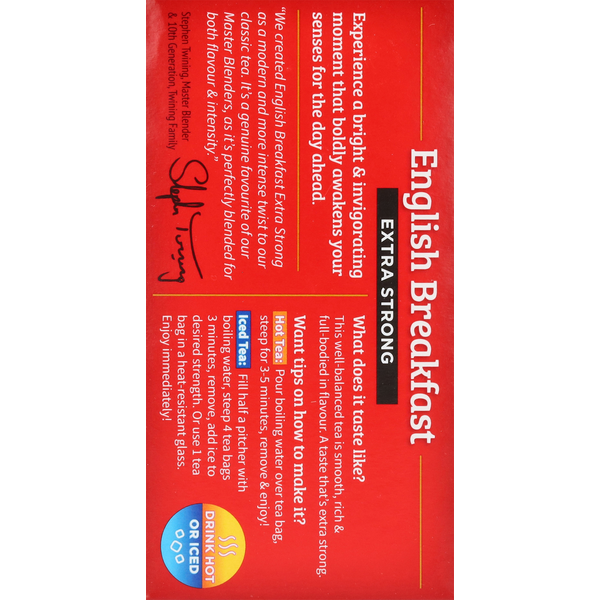 Sachets de thé Twinings English Breakfast Extra Fort