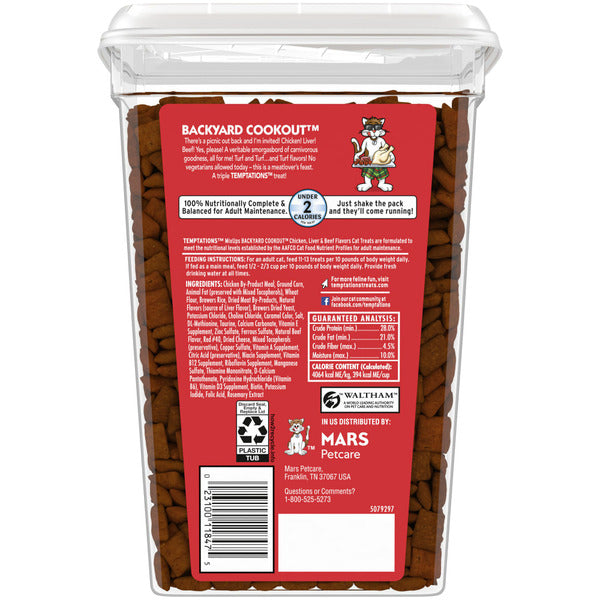 TEMPTATIONS MixUps Crunchy and Soft Cat Treats - Backyard Cookout Flavor