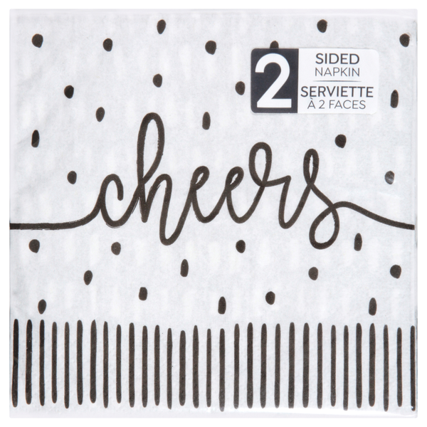 Sensations Modern Monochrome 2-Sided 2-Ply Napkin