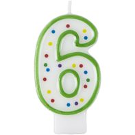 Vela de Cumpleaños Verde Número 6 de Wilton