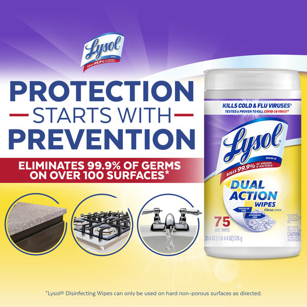 Lingettes antibactériennes multi-surfaces Lysol - Agrumes