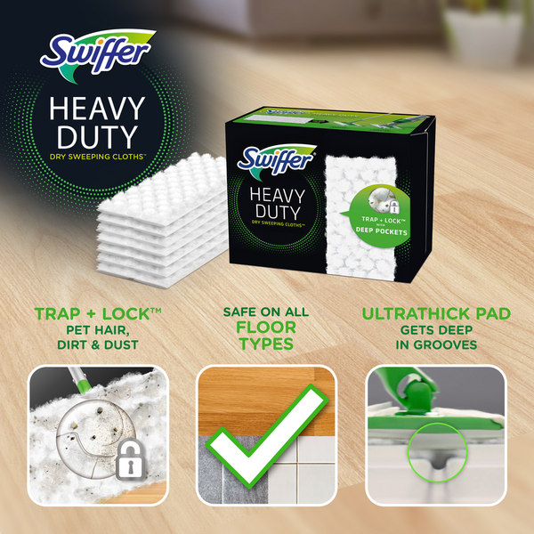 Recharges de Chiffons Multi-Surfaces Secs Haute Résistance Swiffer Sweeper